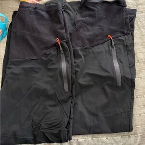 Black maternity scrub Pants with Zipper Pockets